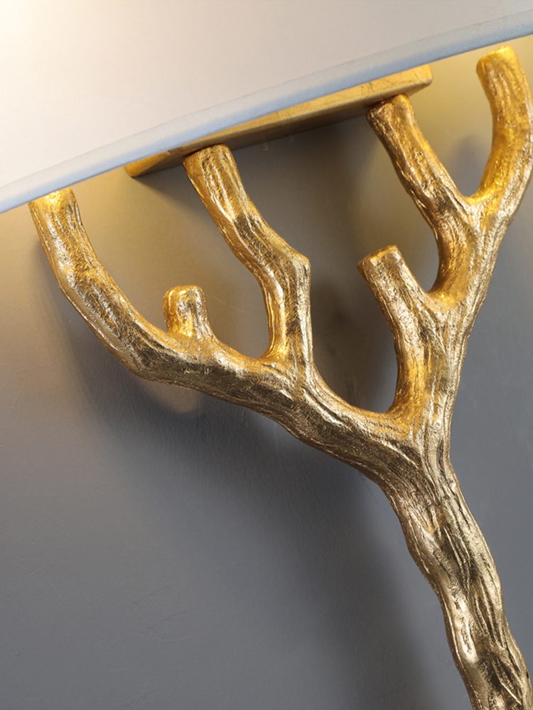 Brass Branch Tree Sculpture Contemporary Wall Lamp
