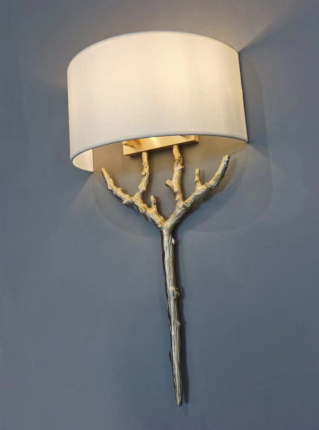 Brass Branch Tree Sculpture Contemporary Wall Lamp