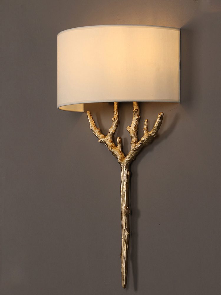 Brass Branch Tree Sculpture Contemporary Wall Lamp