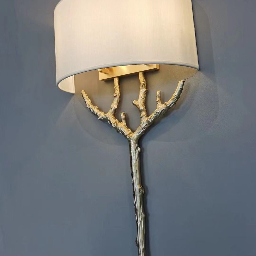 Brass Branch Tree Sculpture Contemporary Wall Lamp
