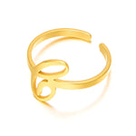 Load image into Gallery viewer, Adjustable Italic Cursive Letter Initial Ring
