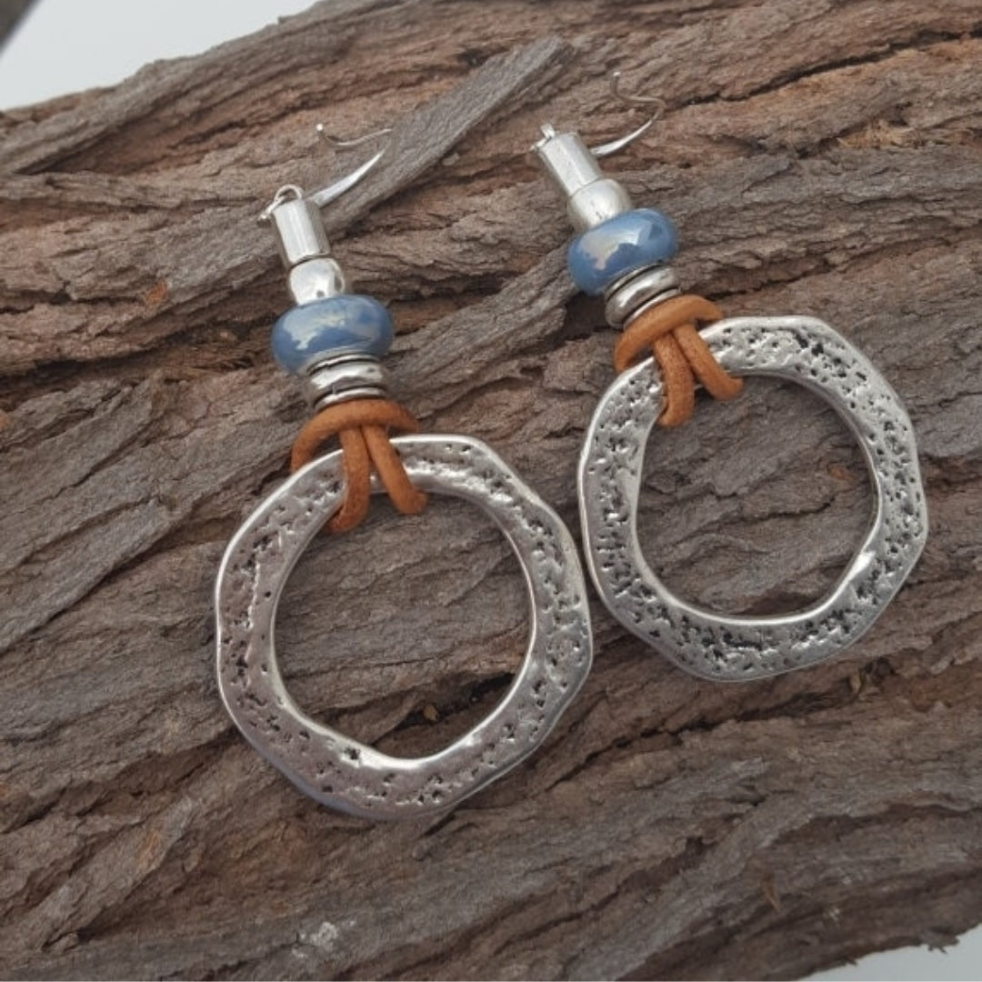 Bohemian Vintage Drop Earrings in Silver