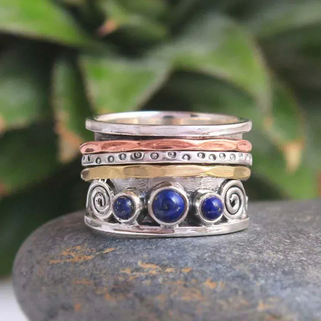 Bold Sapphire Bohemian Meditation Ring