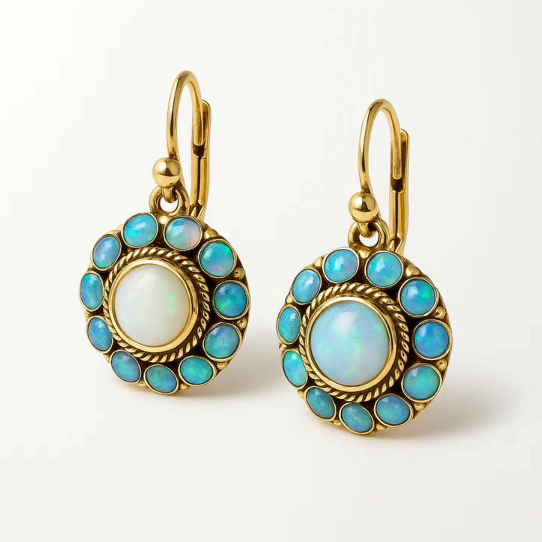 Bohemian Opal Vintage Earrings