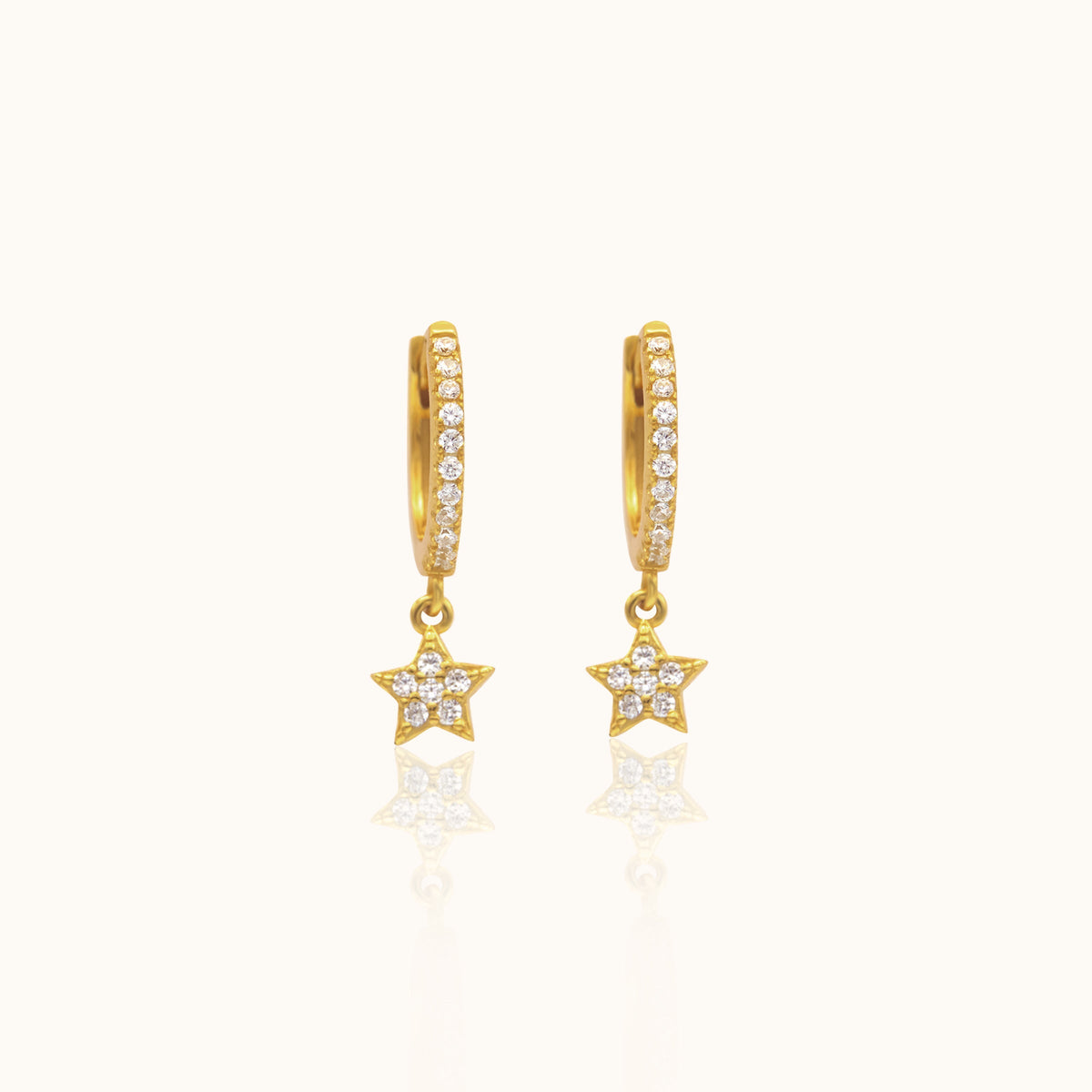 Vanna cz star hoop earrings