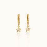 Load image into Gallery viewer, Vanna CZ Star Hoop Earrings
