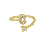 Load image into Gallery viewer, Dainty Bubble Diamond Wrap Initial Ring
