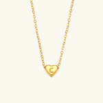 Load image into Gallery viewer, Heart Initial Gold Necklace

