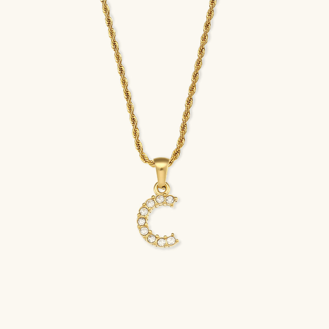 Maeve Diamond Initial Letter Necklace