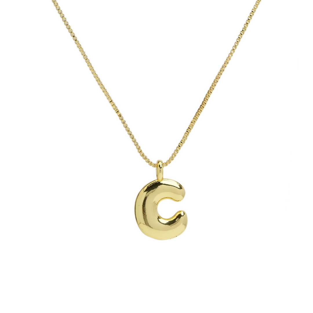 Chunky Feminine Letter Initial Necklace