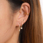 Load image into Gallery viewer, Vanna CZ Star Hoop Earrings

