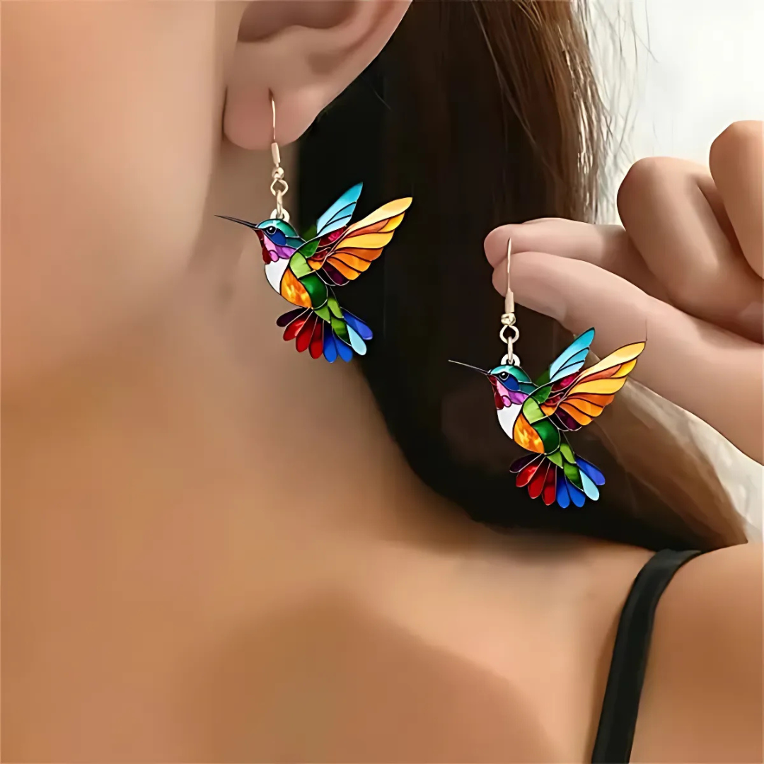 Romantic Hummingbird Drop Earrings