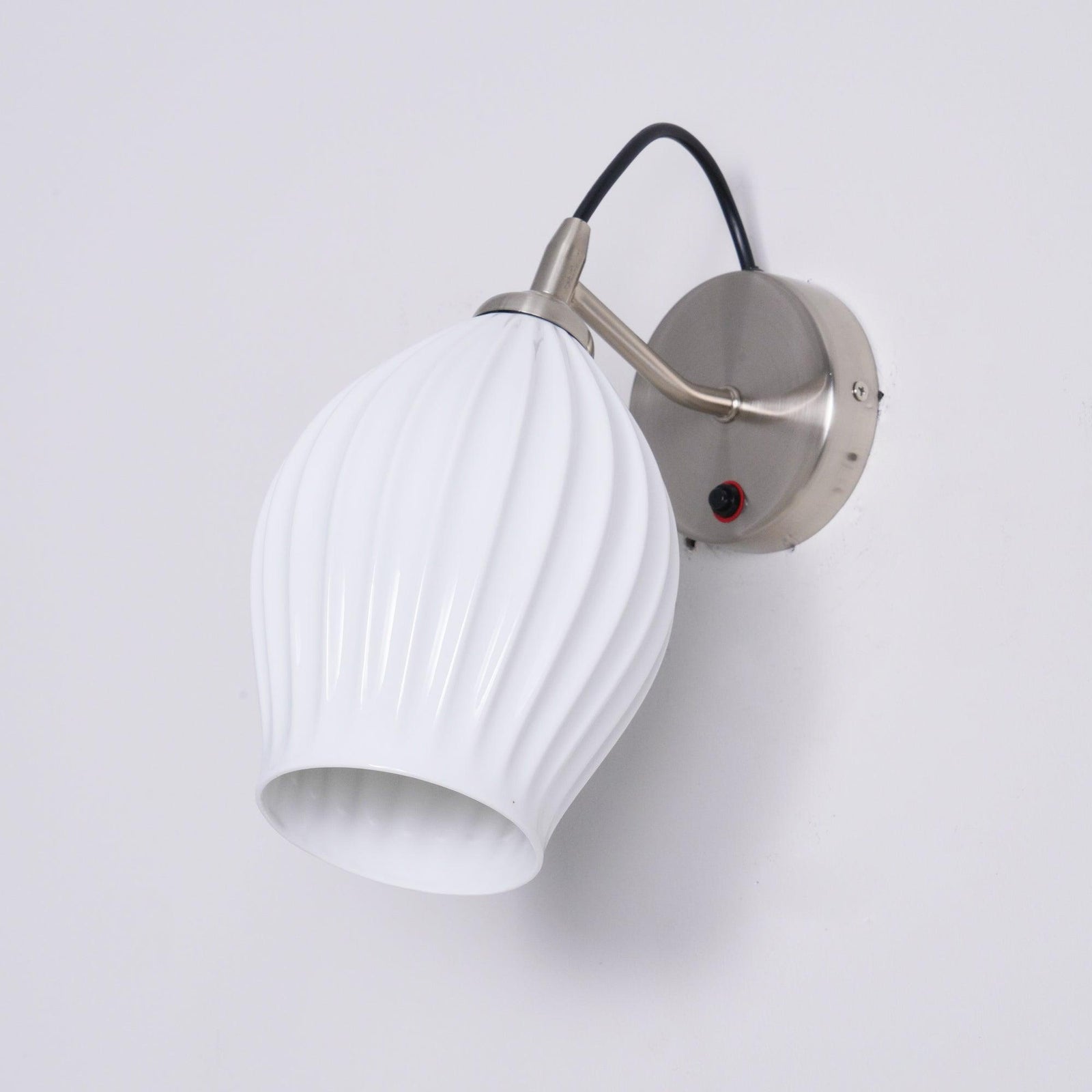 Ceramic Ribbed Nordic Inspired Wall Light