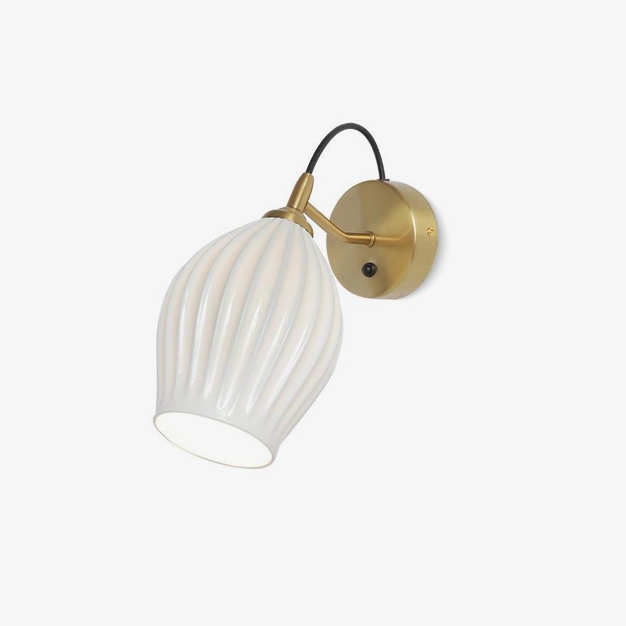 Ceramic Ribbed Nordic Inspired Wall Light