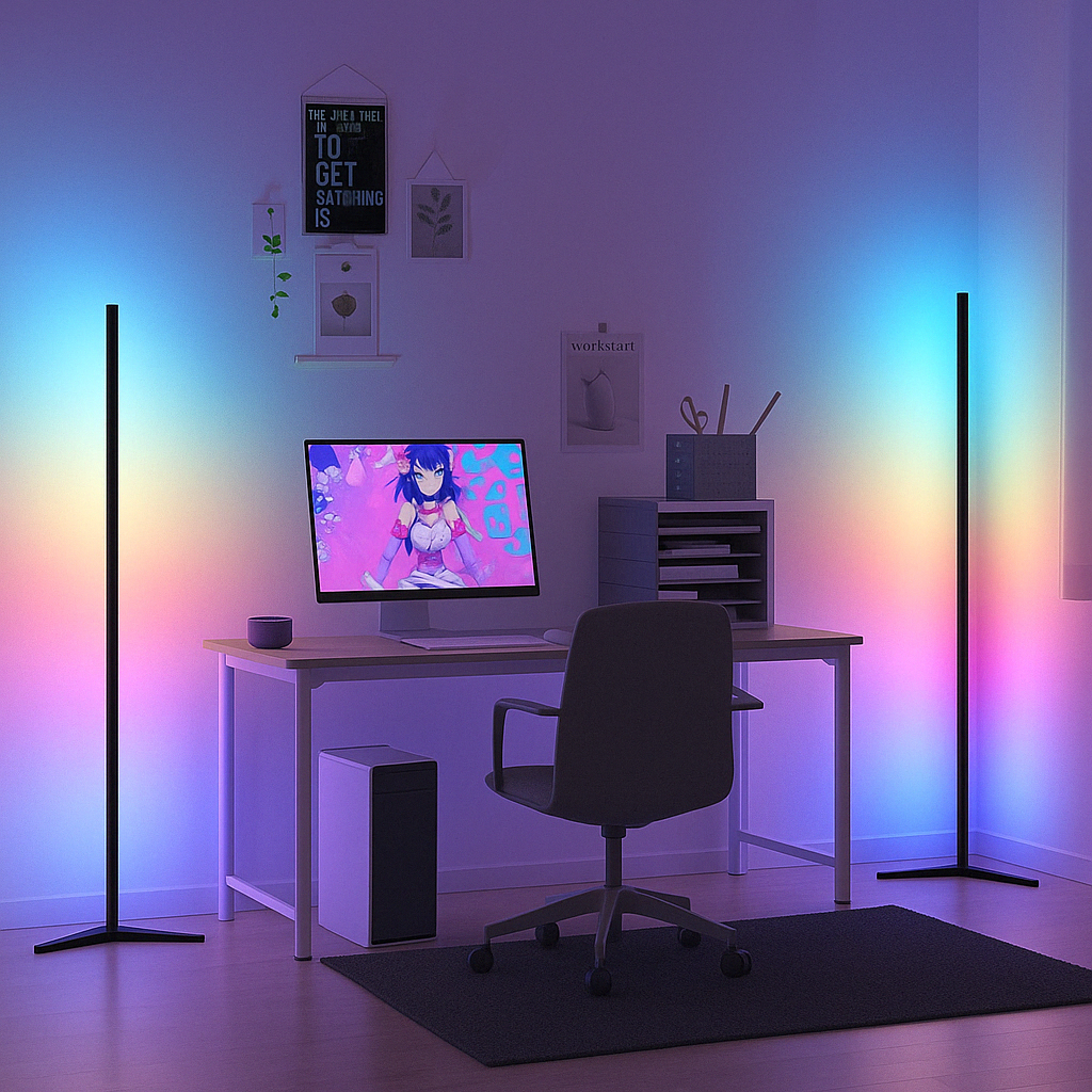 LED Floor Lamp - Alexa &amp; Google Home Voice Compatible With Dimmable Colour Options