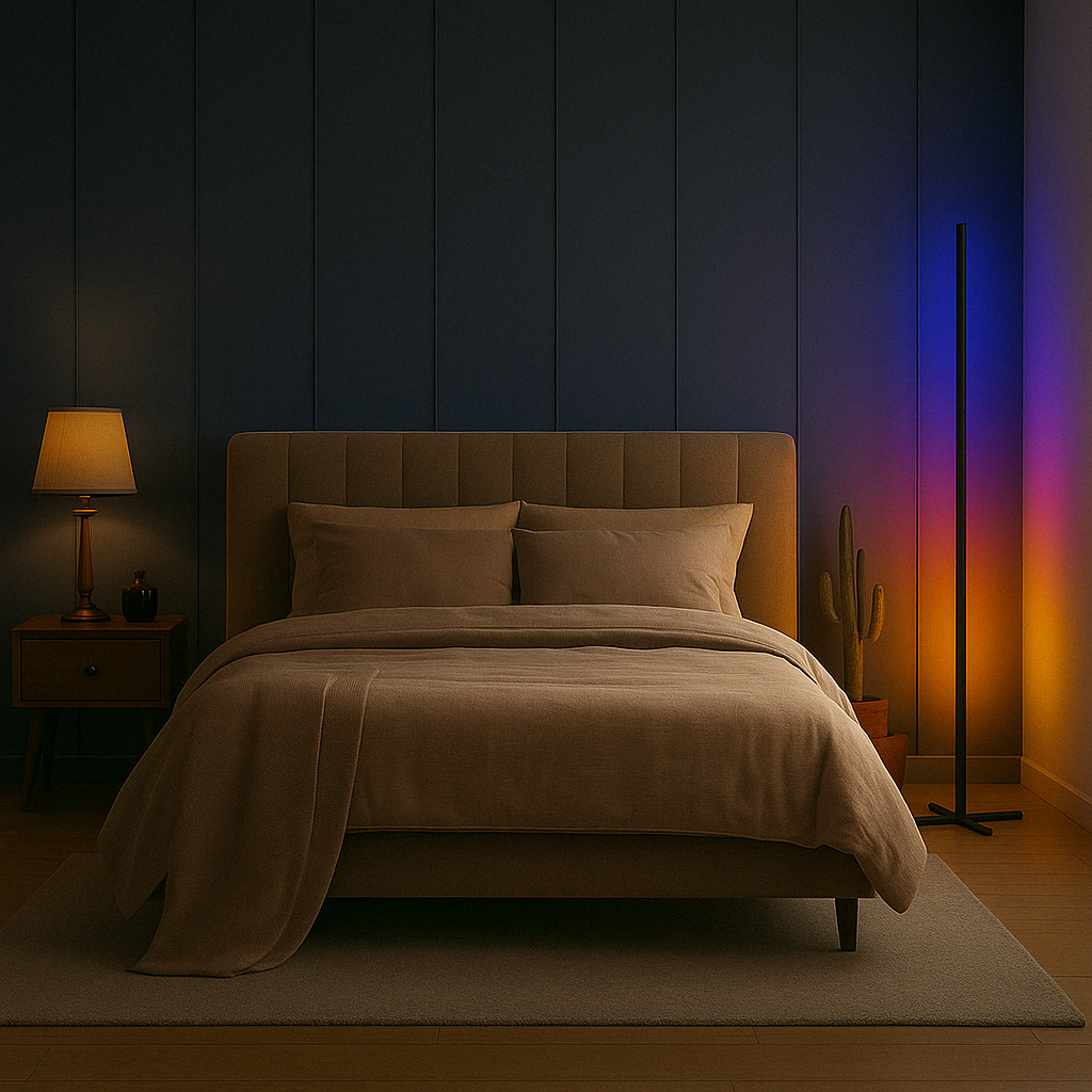 LED Floor Lamp - Alexa &amp; Google Home Voice Compatible With Dimmable Colour Options