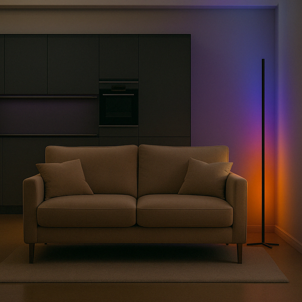 LED Floor Lamp - Alexa &amp; Google Home Voice Compatible With Dimmable Colour Options