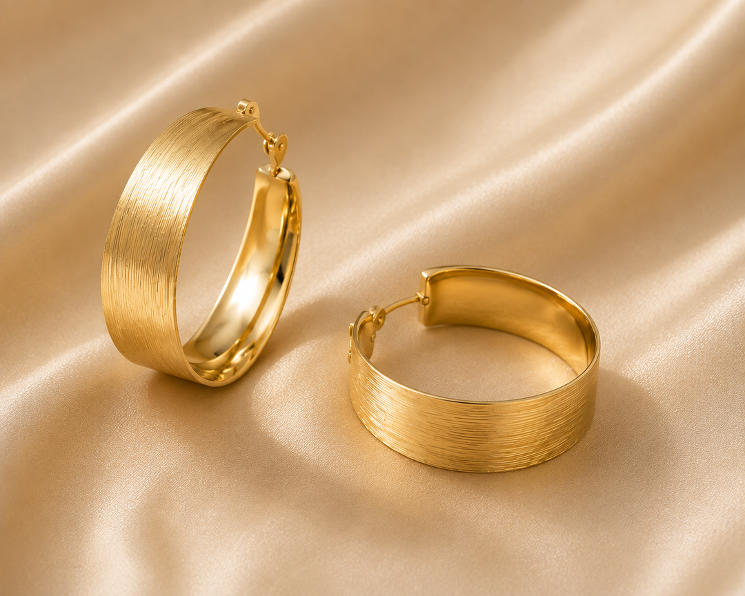 Bohemian Vintage Hoop Earrings in Gold