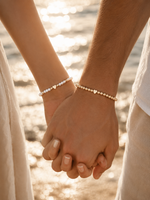 Load image into Gallery viewer, 2pcs Classy White &amp; Gold Beaded Heart Bracelets
