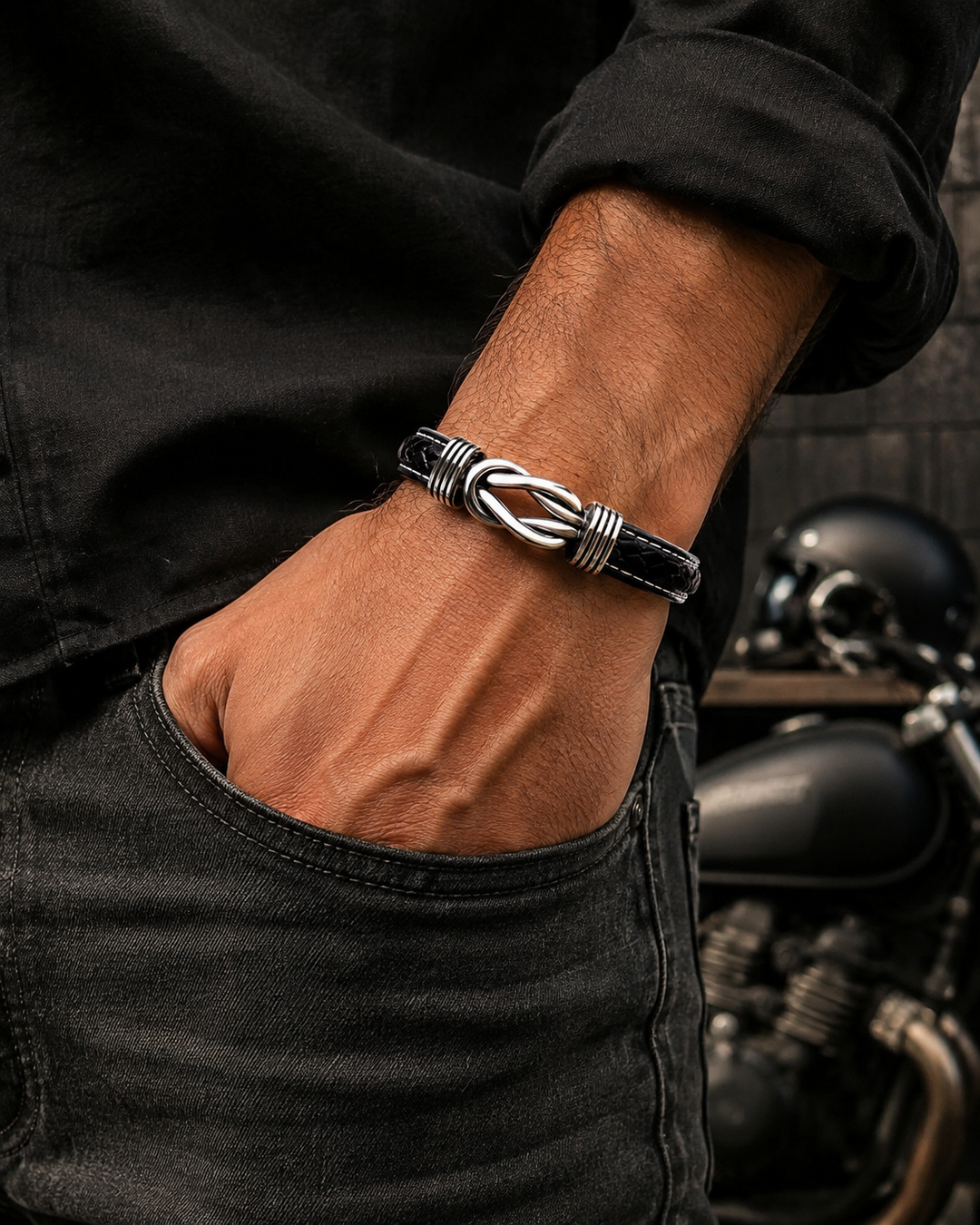 Unisex Eternal Love Knot Leather Bracelet