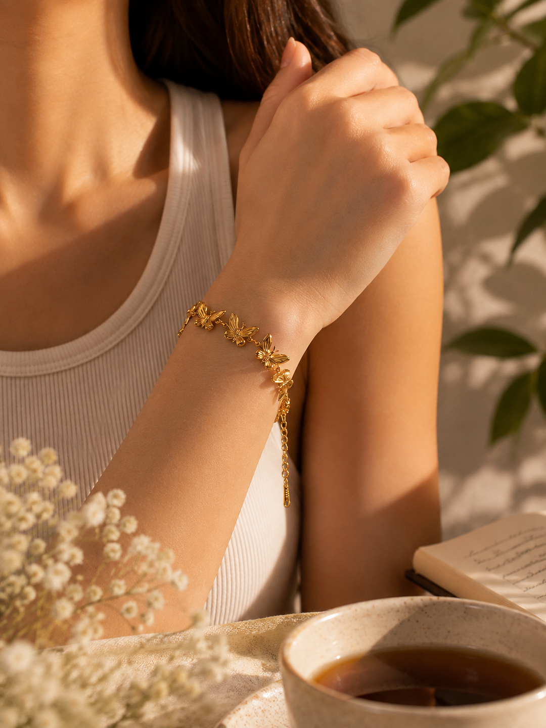 Dainty Feminine Butterfly Wrapped Bracelet