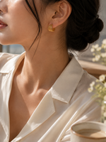 Load image into Gallery viewer, 18k Mesh C Hoop Earrings
