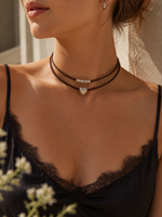 Load image into Gallery viewer, Leather Heart Choker Necklace
