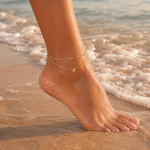 Load image into Gallery viewer, Ball Chain Heart Anklet Double Layer Anklet
