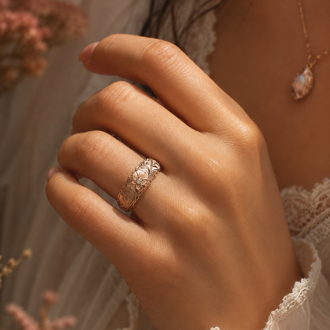 Dainty Vintage Statement Ring in Gold