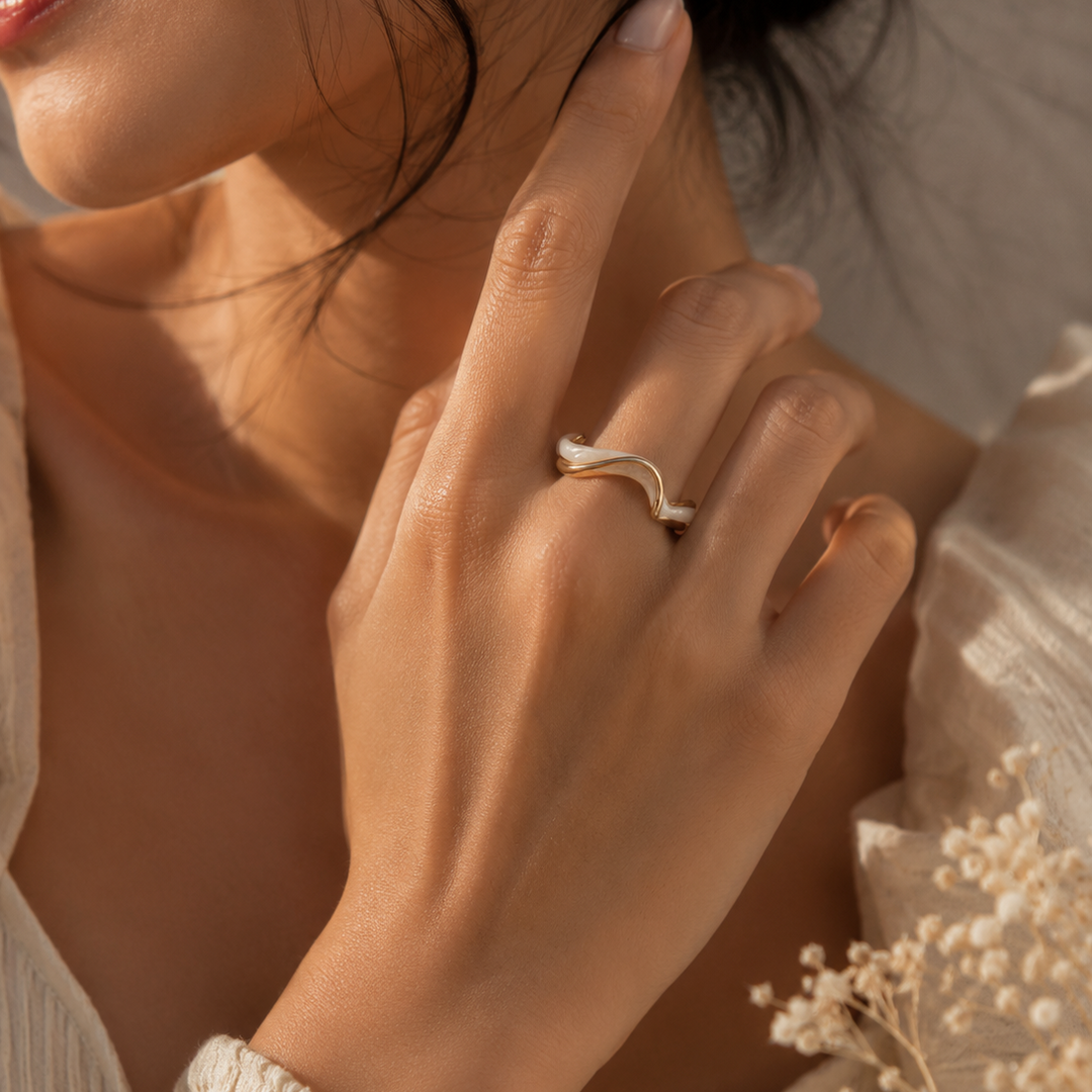 Charming White Opal Bracelet in Gold