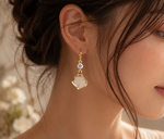 Load image into Gallery viewer, Sparkling White Opal Vintage Earrings in Gold
