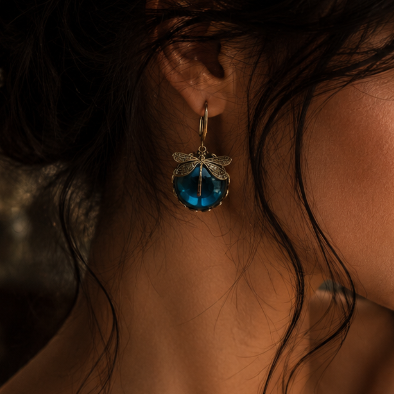 Chic Antique Drop Earrings in Gold