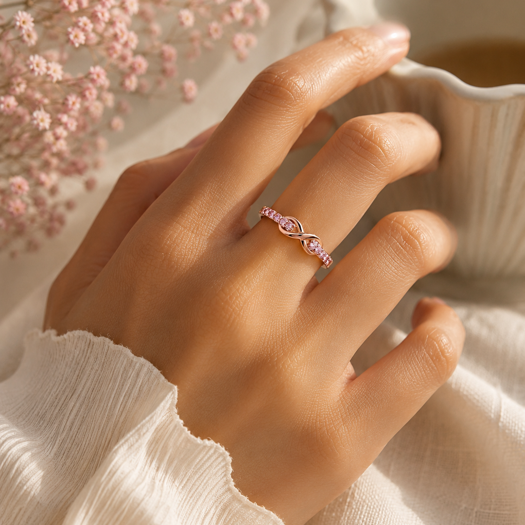 Forever Infinity & Diamond Ring Stack Set