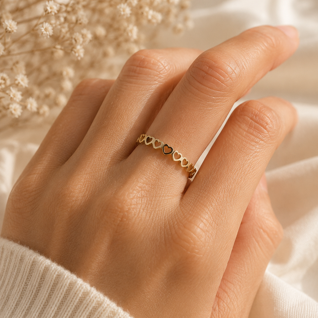 Bold Heart Statement Ring in Gold