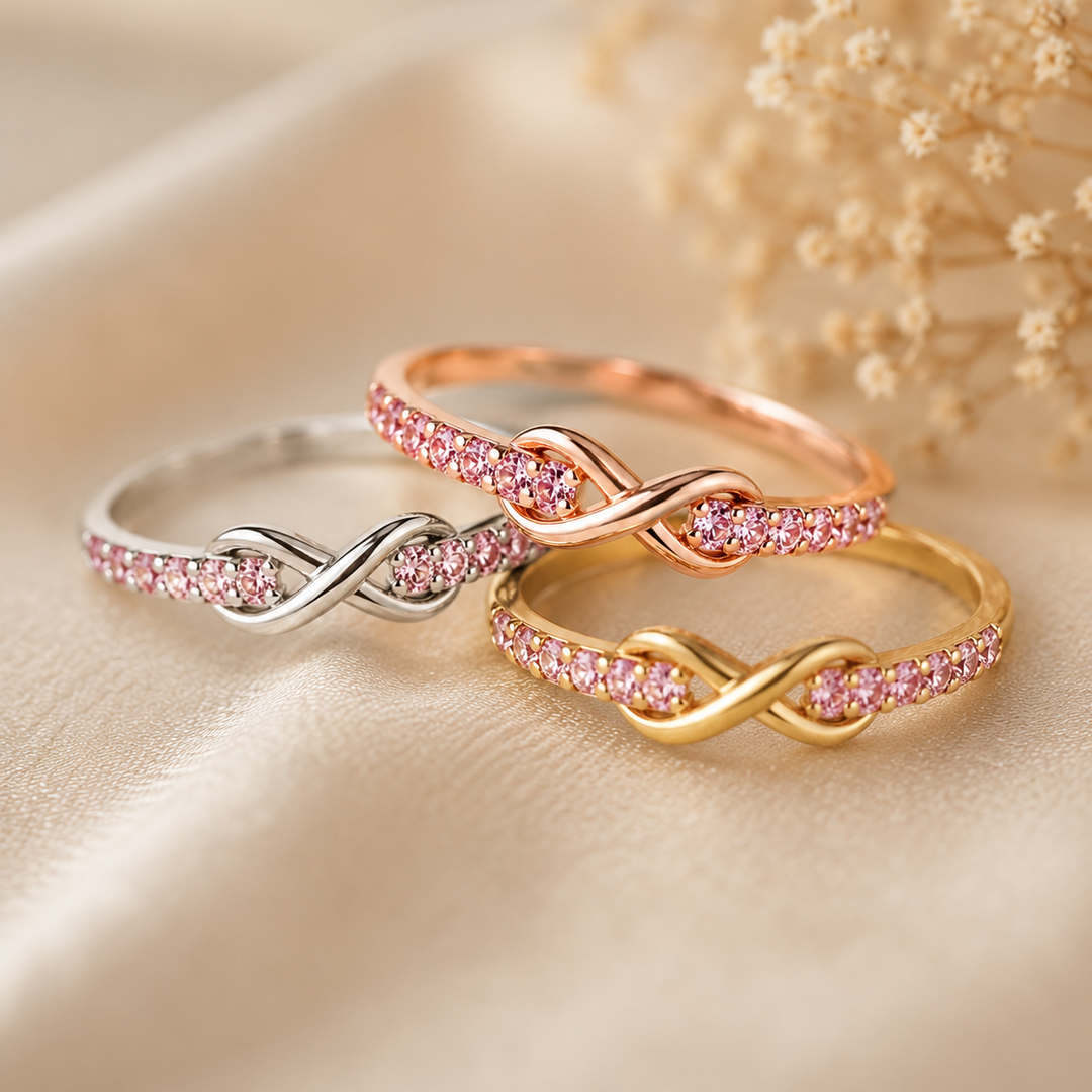 Forever Infinity & Diamond Ring Stack Set