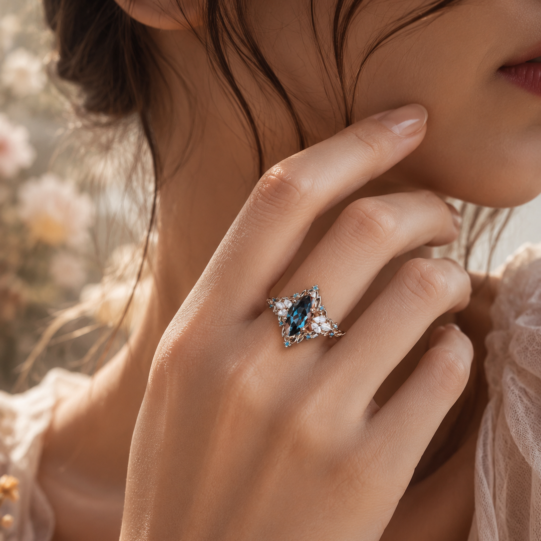 Classic Blue Crystal Ring