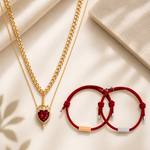 Load image into Gallery viewer, Prince &amp; Princess Necklace and Custom Magnetic Bracelets Couples Matching Set
