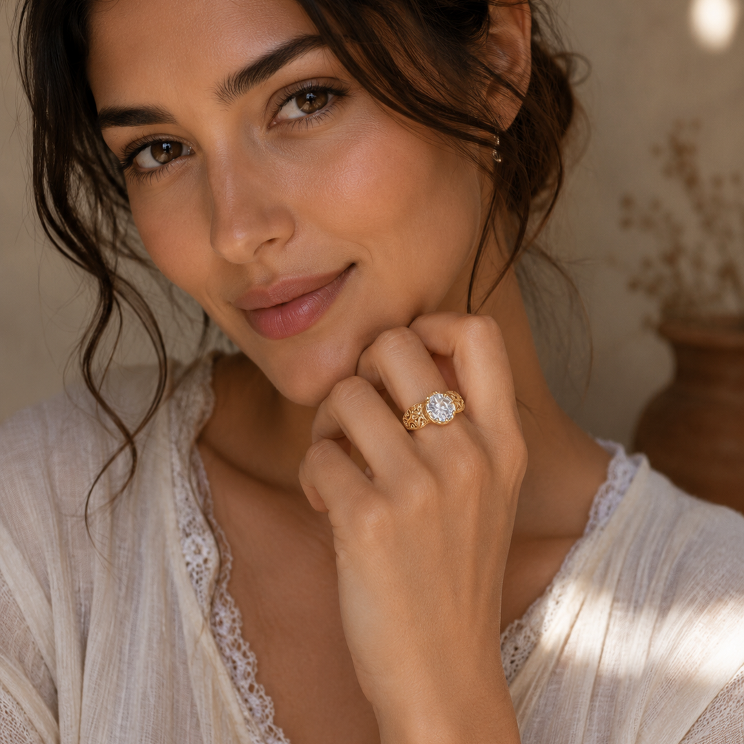 Classic White Zirconia Ring