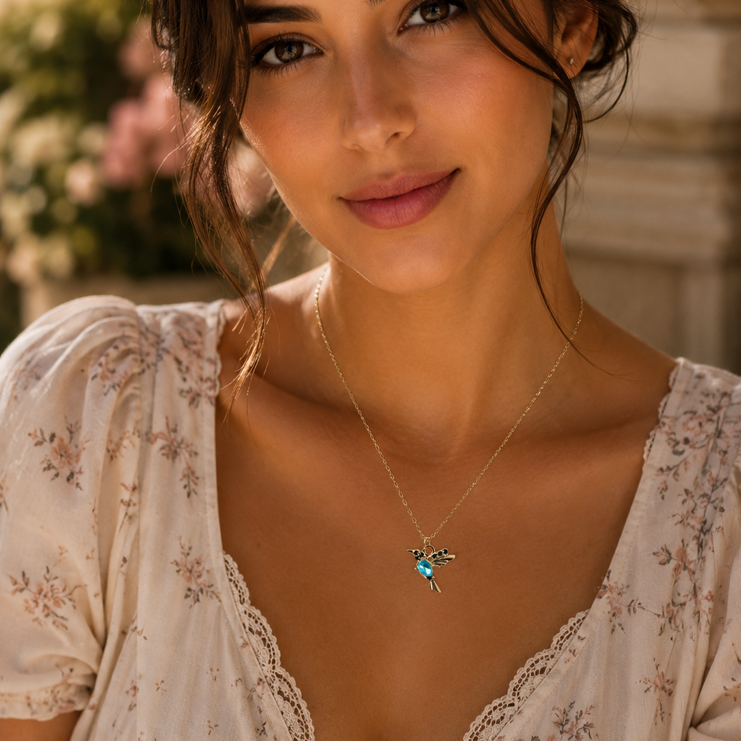 Classic Zircon Hummingbird Necklace
