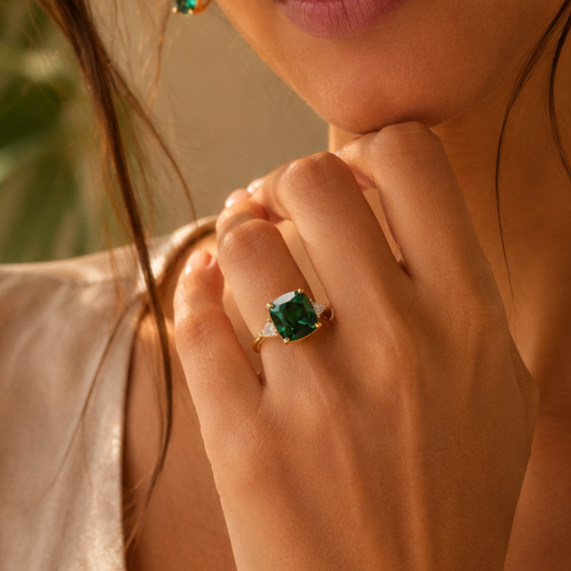 Bold Green Statement Ring