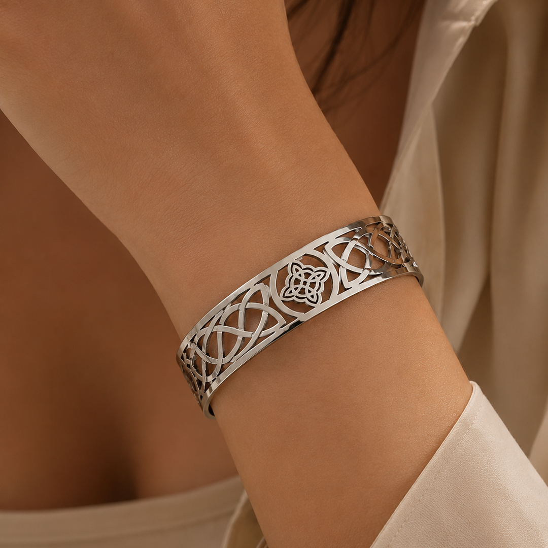 Bohemian Cuff Bracelet in Silver