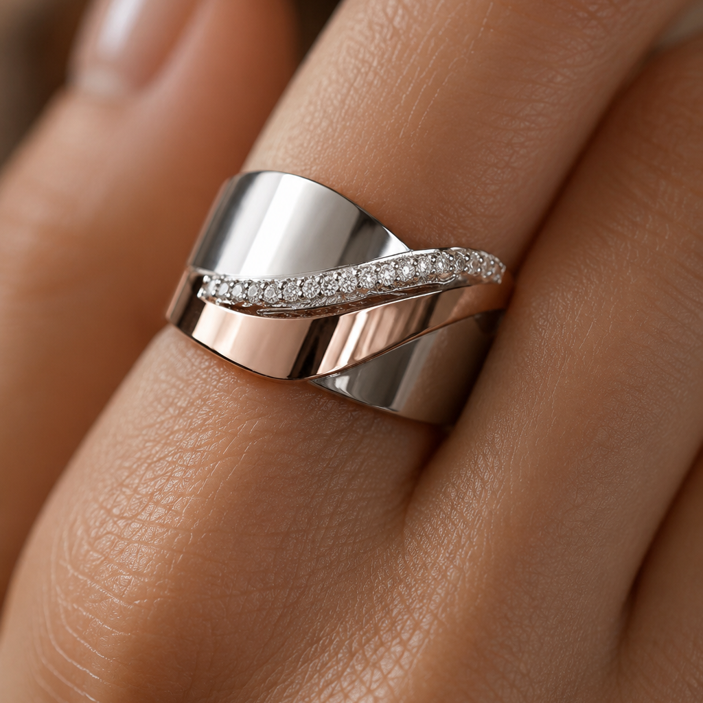 Dainty Statement Ring in Rose Gold