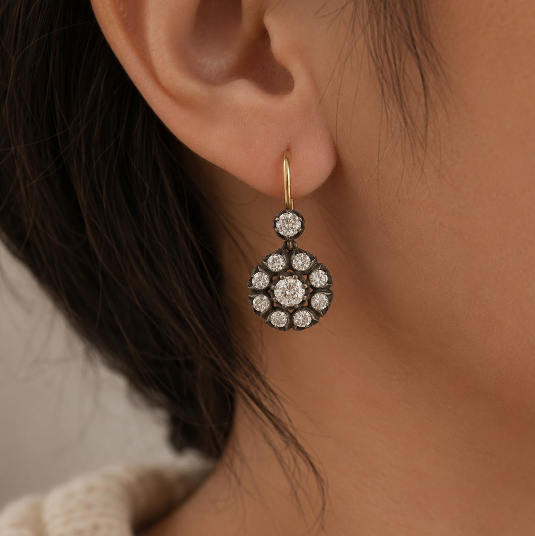 Romantic Gemstone Vintage Drop Earrings