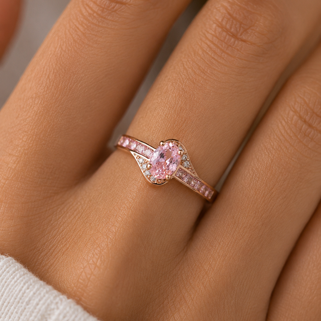 Dainty Crystal Statement Ring in Gold