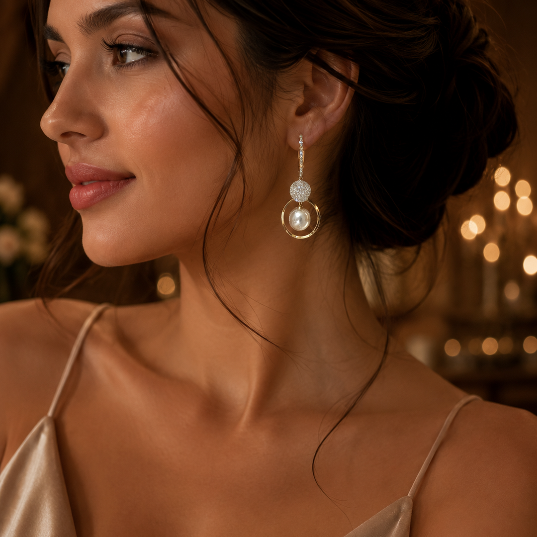 Delicate Pearl Drop Earrings