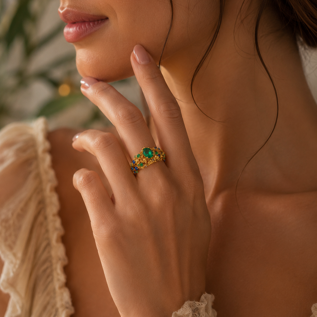 Vintage-Style Sapphire Statement Ring