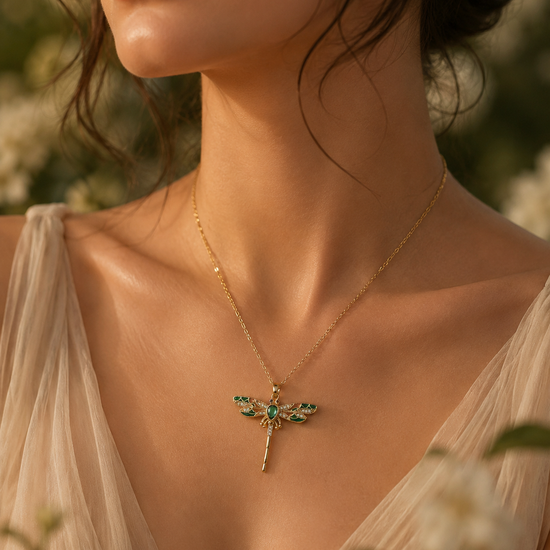 Classic Green Dragonfly Necklace