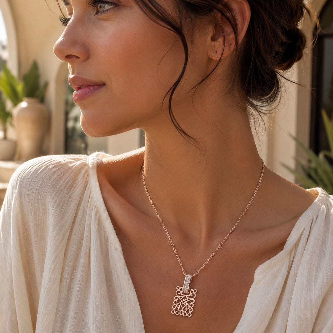 Dainty Mandala Pendant Necklace in Gold