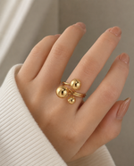 Load image into Gallery viewer, 18k Bold Three Ball Open Ring
