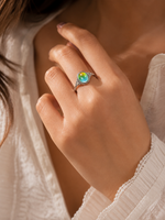 Load image into Gallery viewer, Vintage Inspired Diamond Accented Moon Ring
